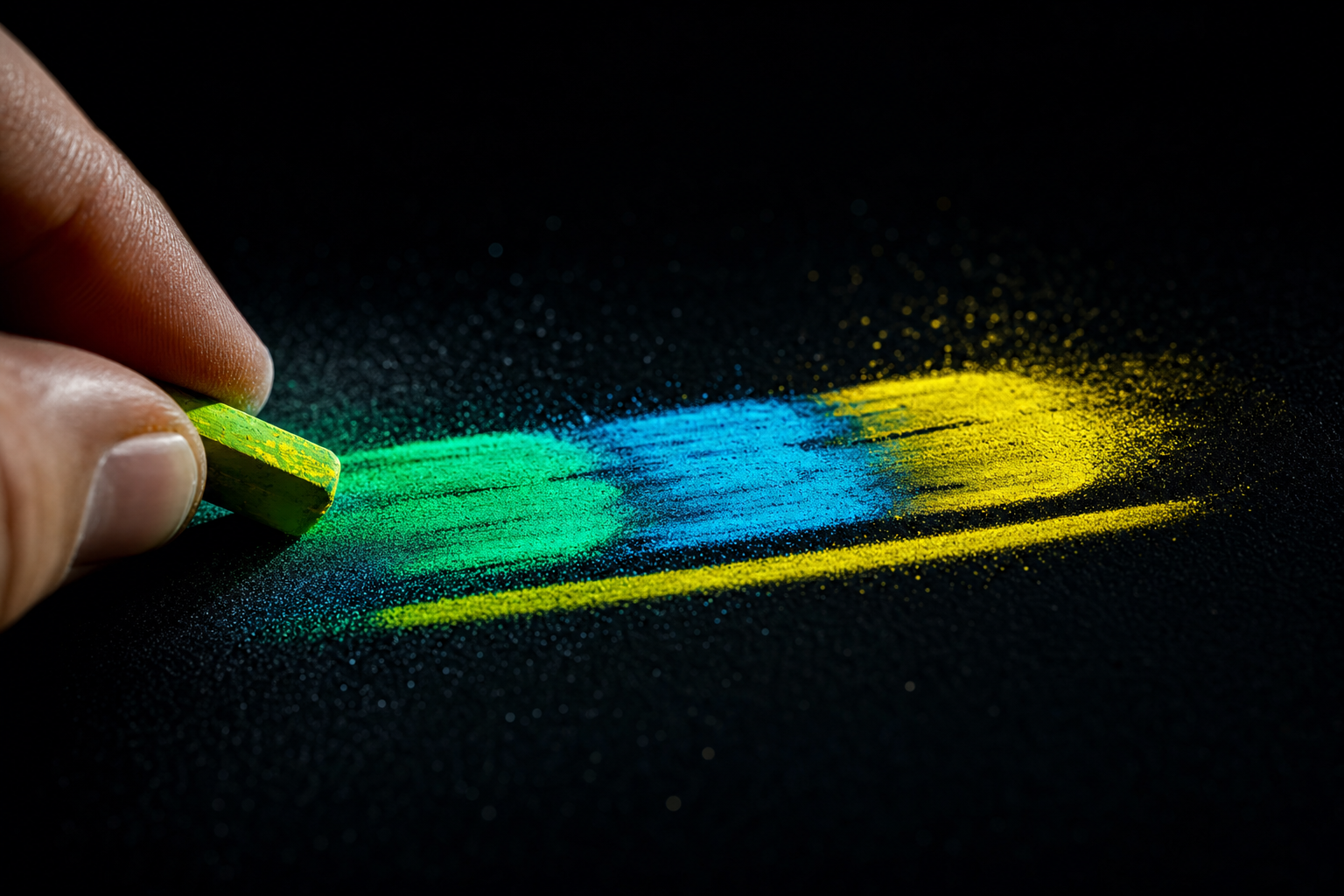 chalk: A single chalk stroke blazes across a pitch-black terminal, igniting plain text into a cascade of living color — bold, underlined, glowing — before your eyes.
